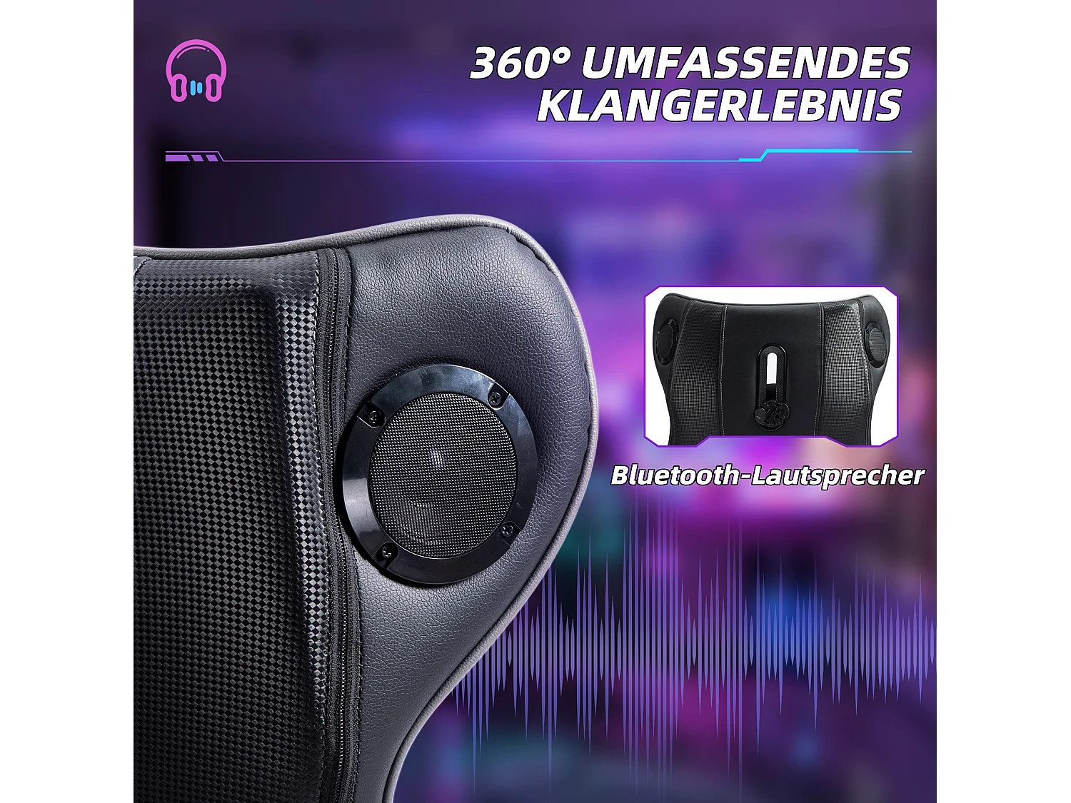 Chaise gaming avec fonction bascule et inclinable, cuir synthétique, noir et gris (69x73x118 cm)