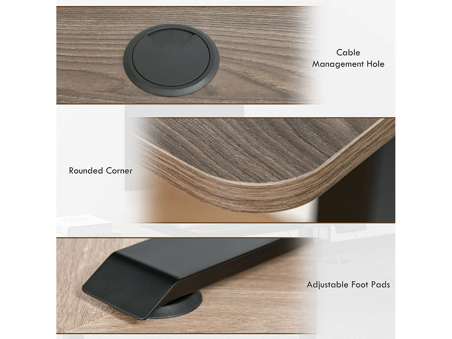 Escritorio eléctrico regulable en altura, estructura de hierro, diseño moderno, color negro y natural (140x70x72-116cm)