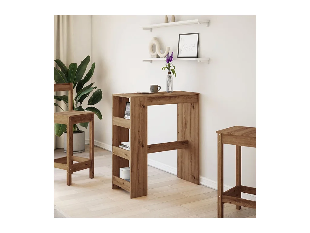 Bartafel met planken, handgemaakt eikenhout, bewerkt hout