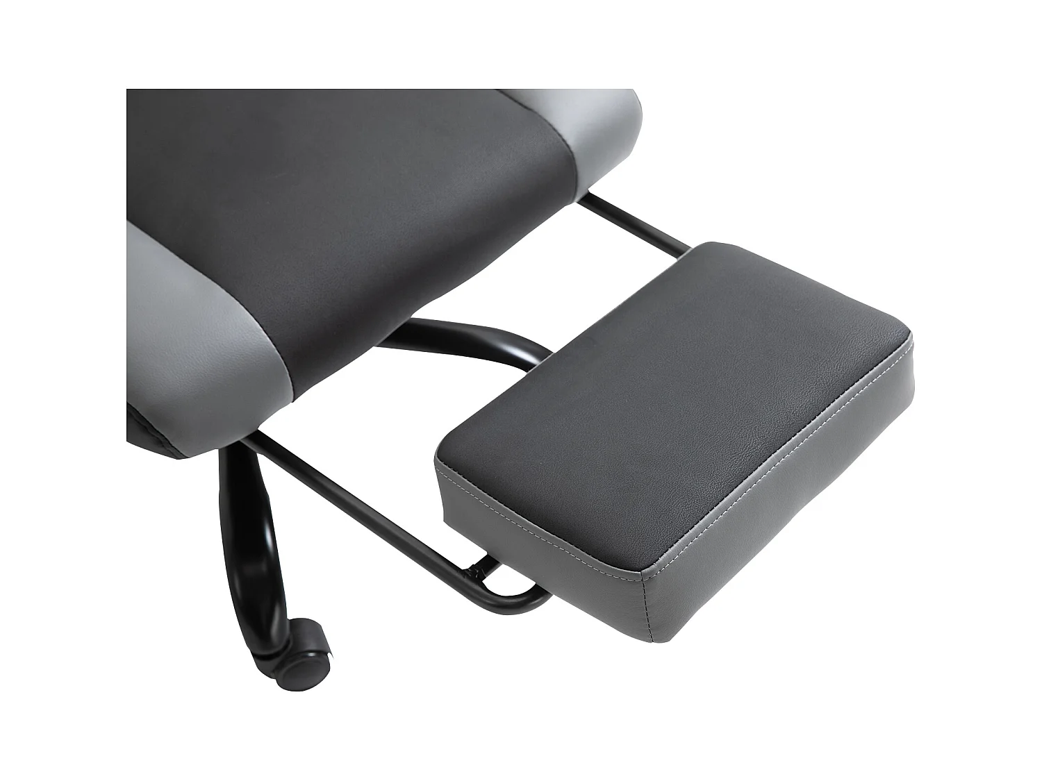 Fauteuil gaming ergonomique avec repose-pieds, mousse, noir, dossier inclinable jusqu’à 160° (62x52x128cm)