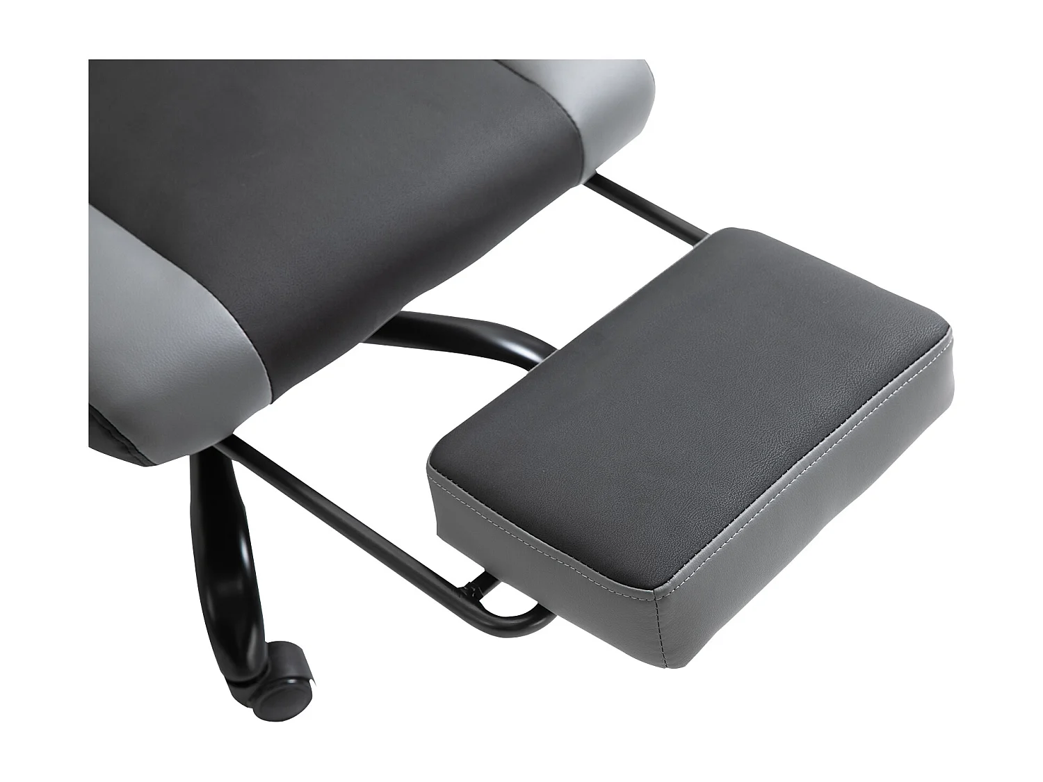 Fauteuil gaming ergonomique avec repose-pieds, mousse, noir, dossier inclinable jusqu’à 160° (62x52x128cm)