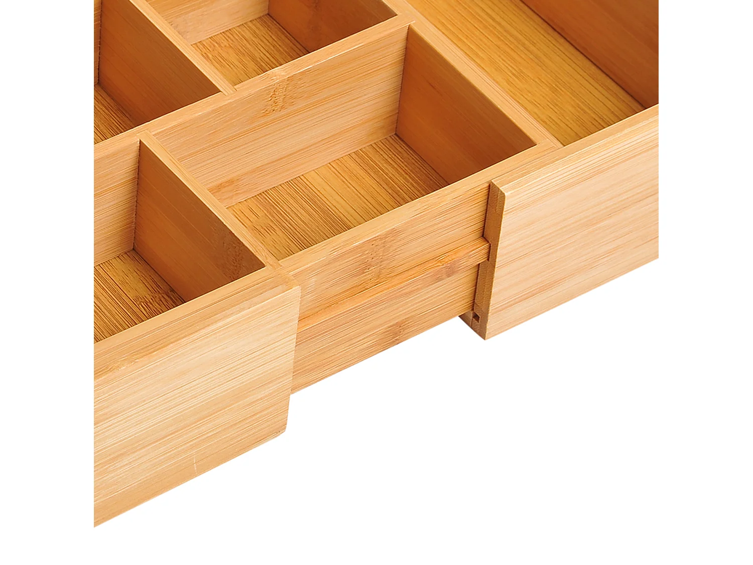 Boîte de rangement avec tiroirs extensibles, en bambou naturel (24.6x17.6x7 cm)