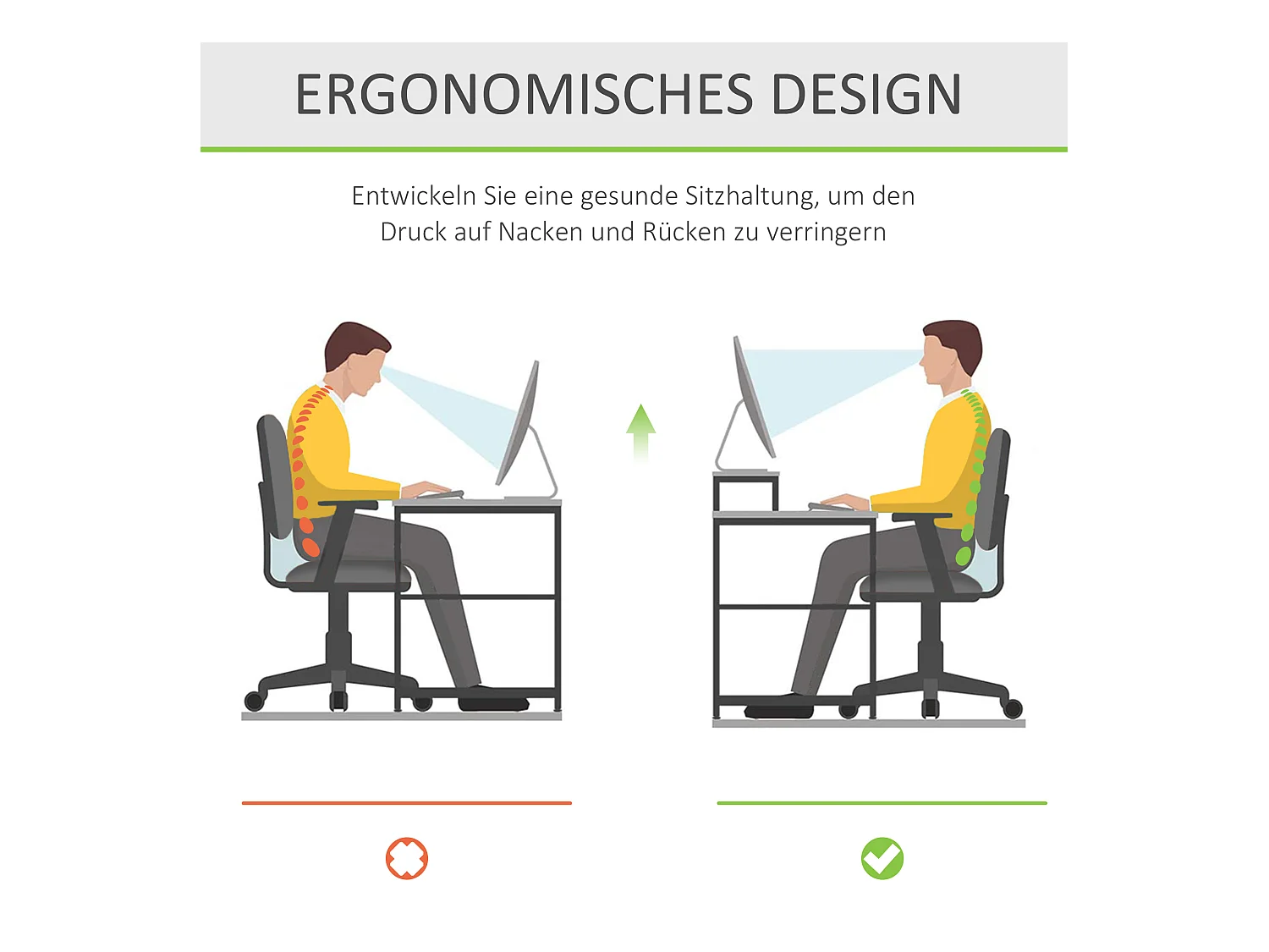 Support ergonomique pour moniteur, acrylique transparent, pour ordinateur portable et écran LCD (53x19x9 cm)