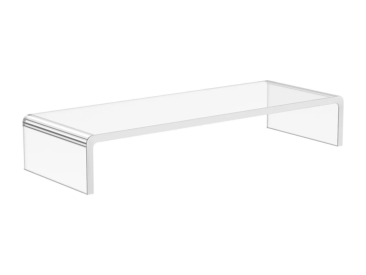 Supporto ergonomico per monitor, in acrilico trasparente, per laptop e schermi LCD (53x19x9 cm)
