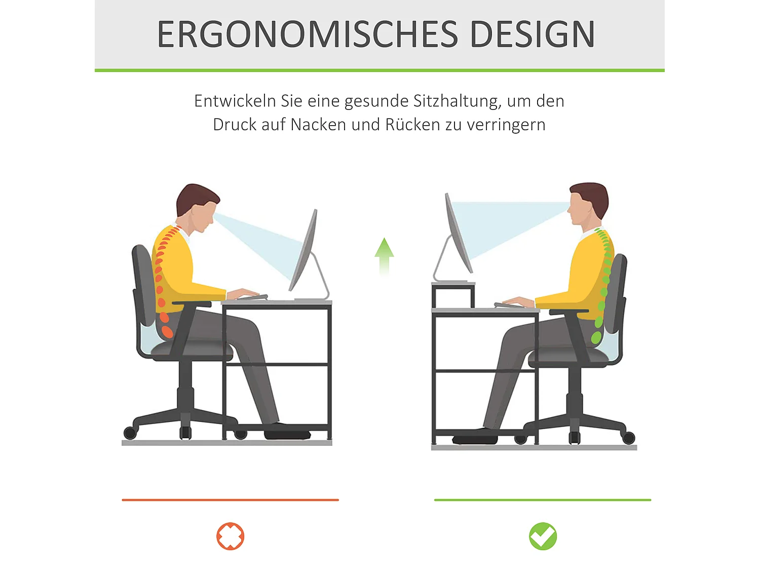 Supporto ergonomico per monitor, in acrilico trasparente, per laptop e schermi LCD (53x19x9 cm)