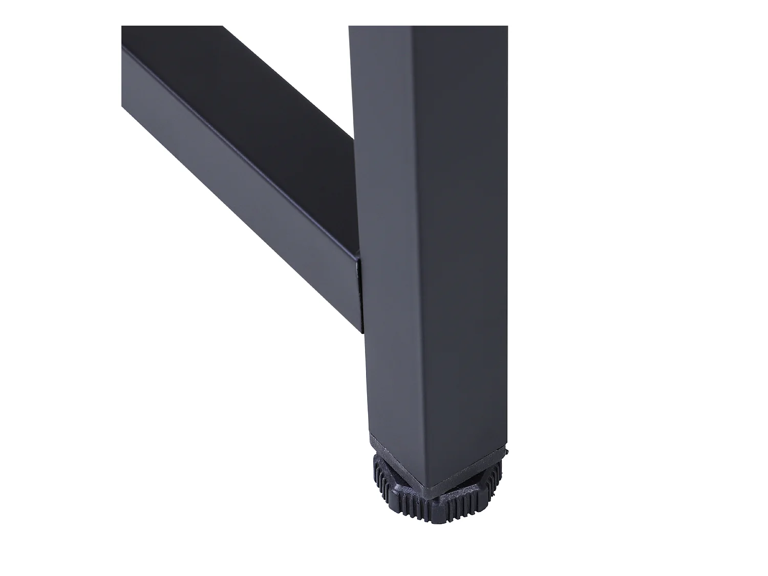 Bureau d'angle réglable en hauteur, métal, noir, avec étagères, (168x120x75 cm)