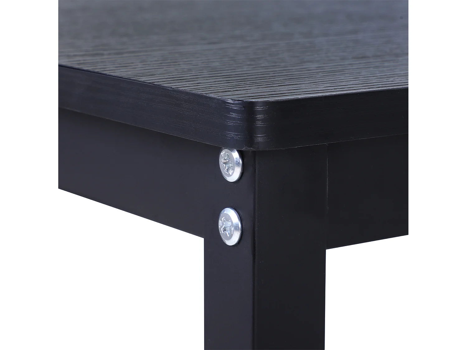 Bureau d'angle réglable en hauteur, métal, noir, avec étagères, (168x120x75 cm)