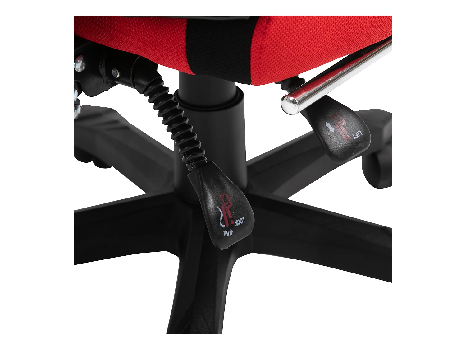 Fauteuil gaming ergonomique avec repose-pieds, hauteur réglable, polyester noir et rouge (58x63x122cm)