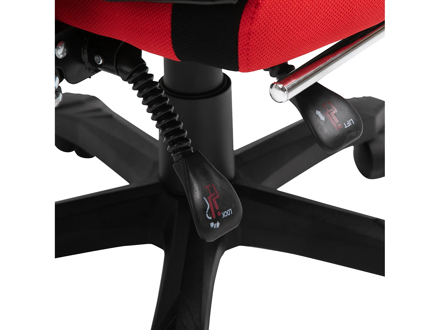 Fauteuil gaming ergonomique avec repose-pieds, hauteur réglable, polyester noir et rouge (58x63x122cm)