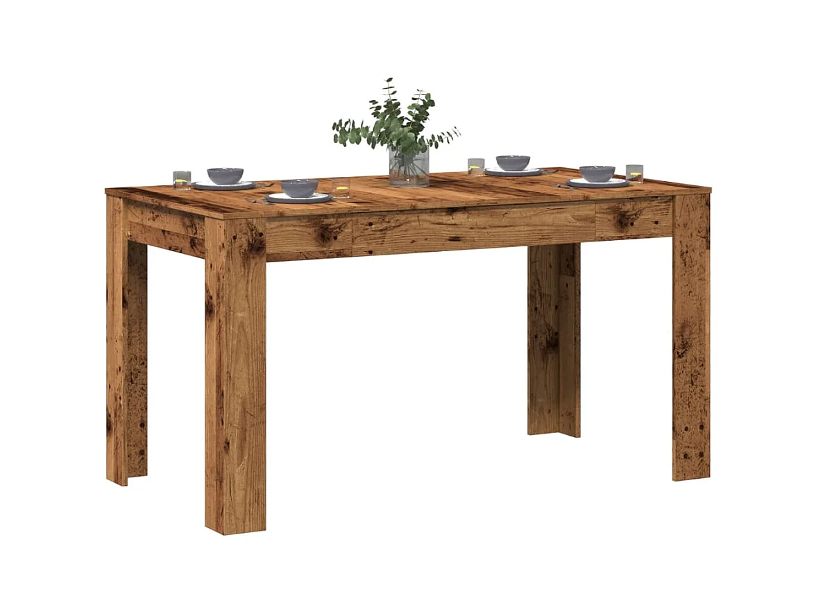 Table à manger vieux bois 140x74,5x76 cm bois d'ingénierie