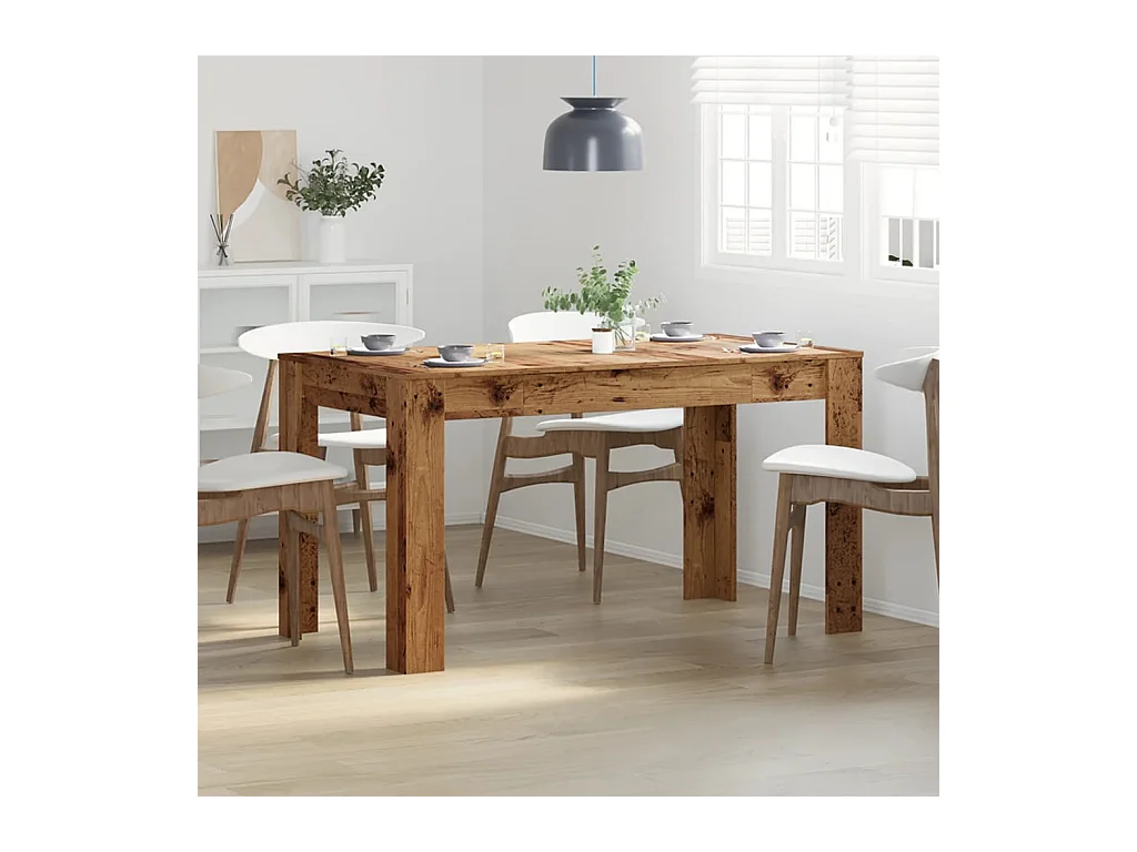 Table à manger vieux bois 140x74,5x76 cm bois d'ingénierie