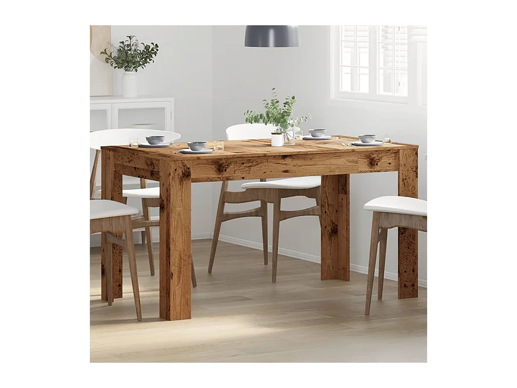 Table à manger vieux bois 140x74,5x76 cm bois d'ingénierie