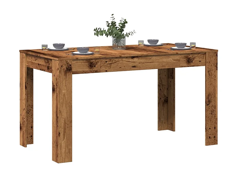Eettafel oud hout 140x74,5x76 cm bewerkt hout
