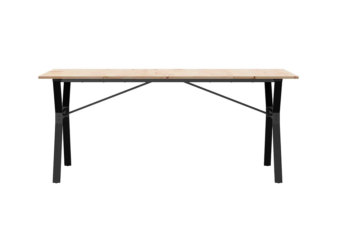 Y-frame eettafel 180x90x75 cm massief grenenhout staal