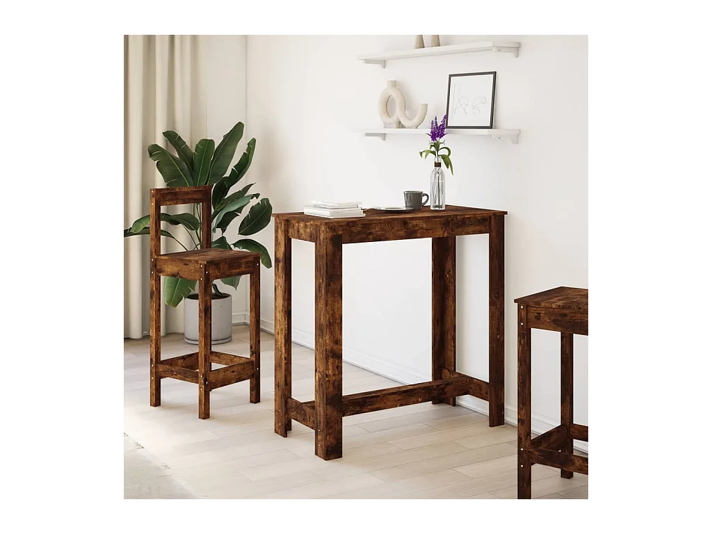 Bartafel van gerookt eikenhout 102x50x103,5 cm bewerkt hout