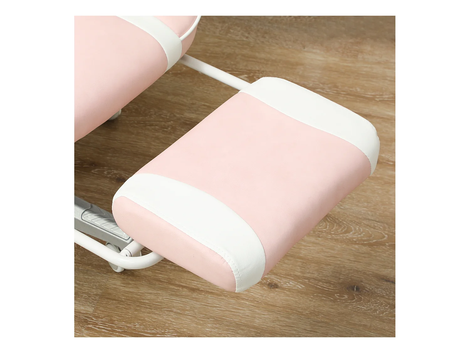 Fauteuil gaming avec repose-pieds, hauteur réglable, cuir synthétique, rose (63x63x123 cm)