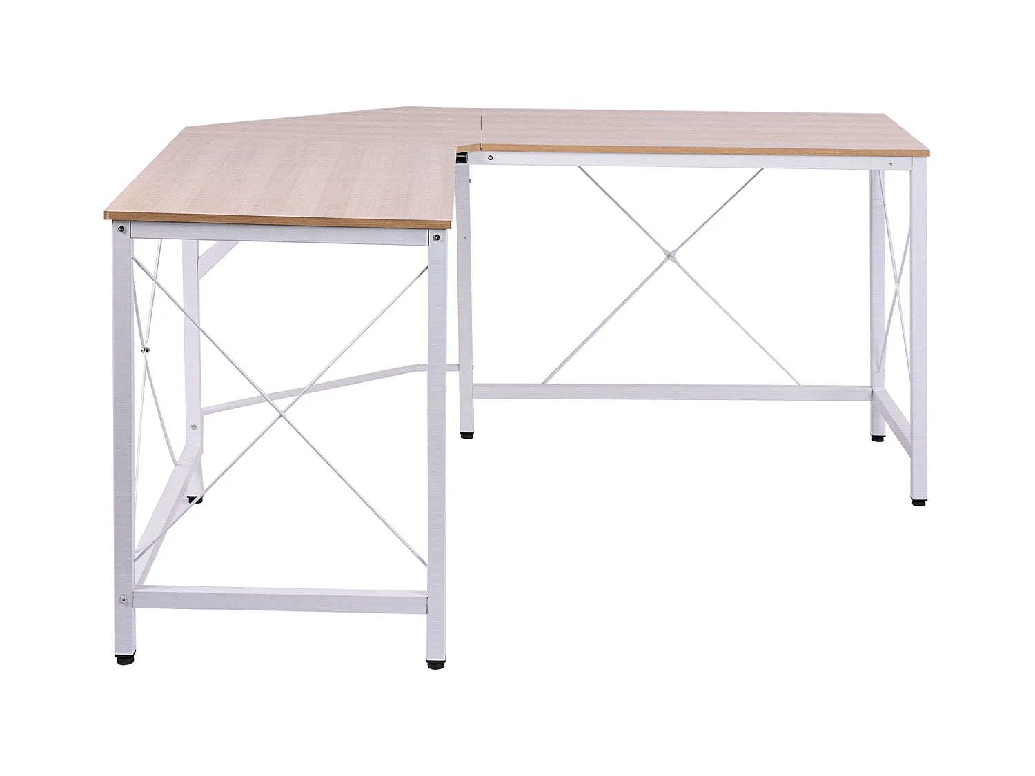 Bureau d'angle L-forme, MDF, couleur naturelle (150x150x76 cm)