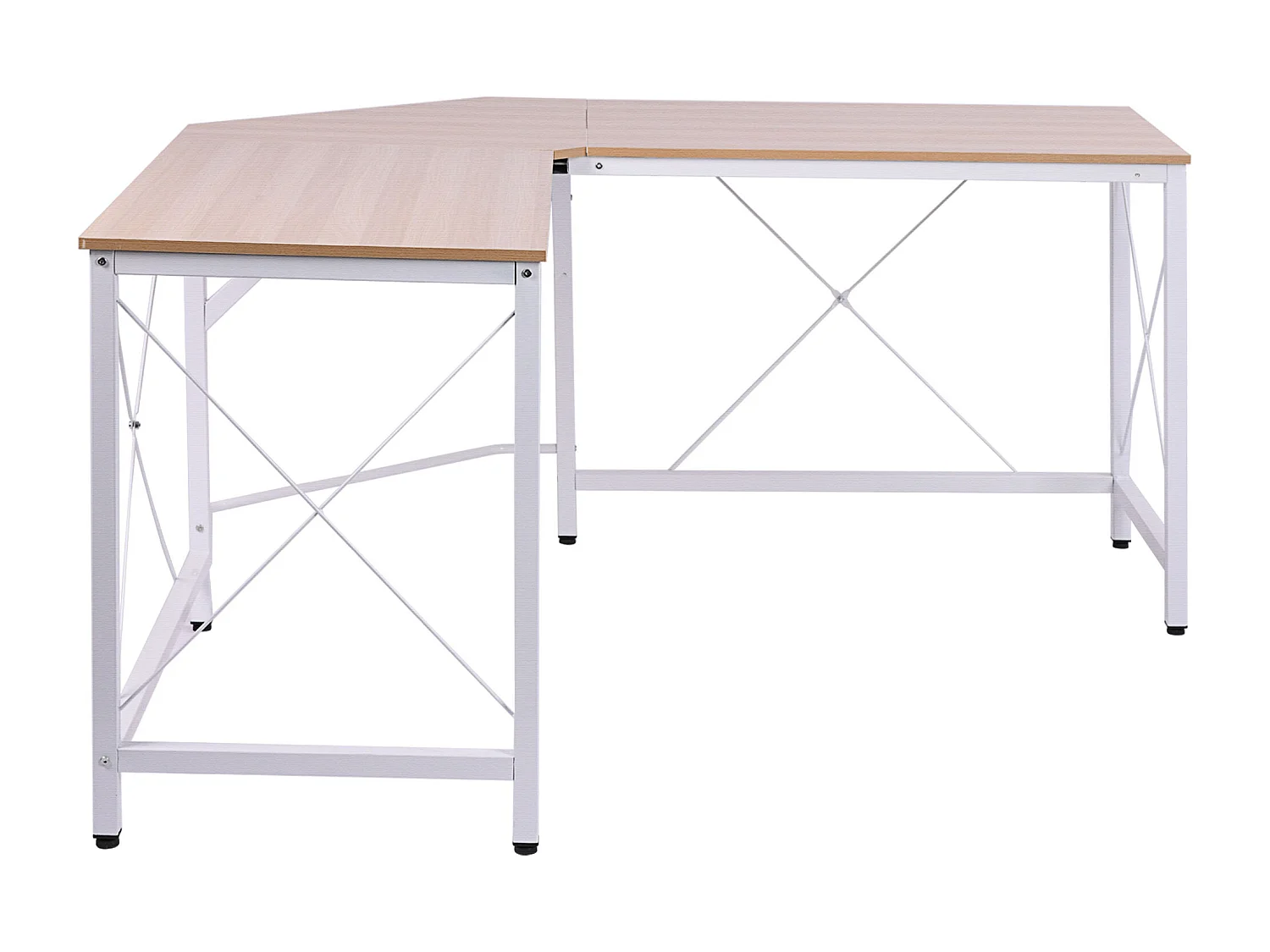 Bureau d'angle L-forme, MDF, couleur naturelle (150x150x76 cm)
