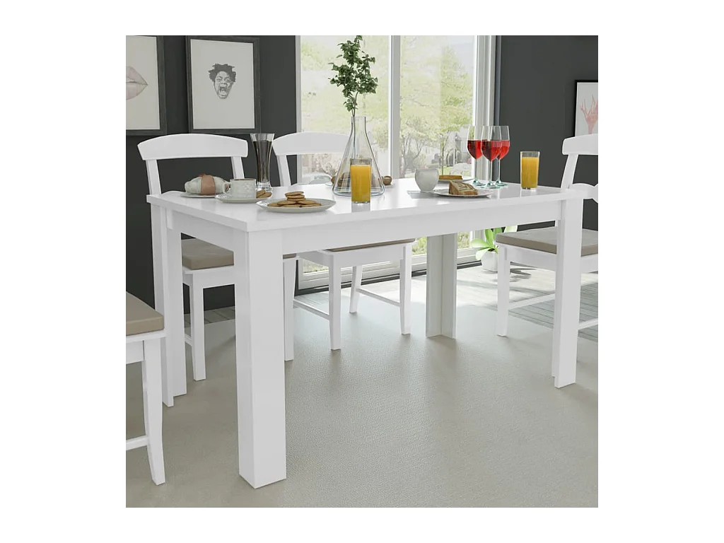 Eettafel 140x80x75 cm wit