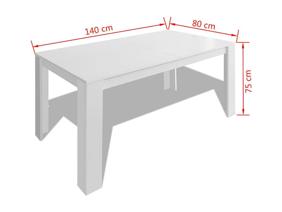 Mesa de comedor 140x80x75 cm blanca