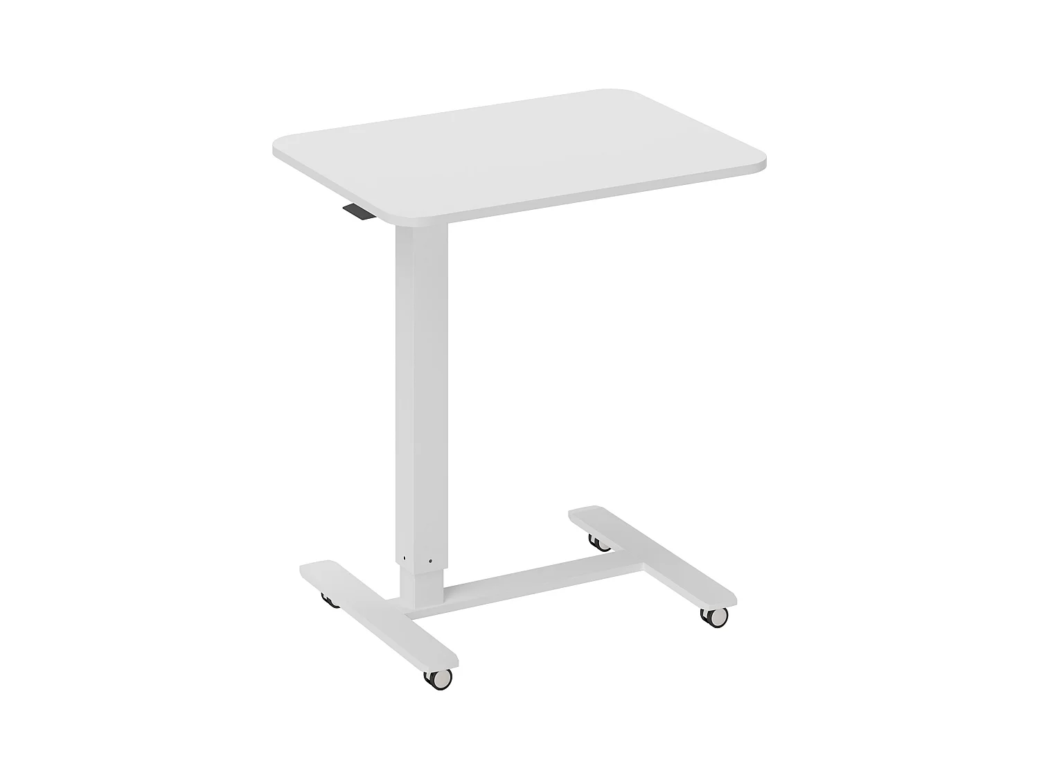 Table de bureau réglable en hauteur, acier, blanc (65x48x70-110 cm)