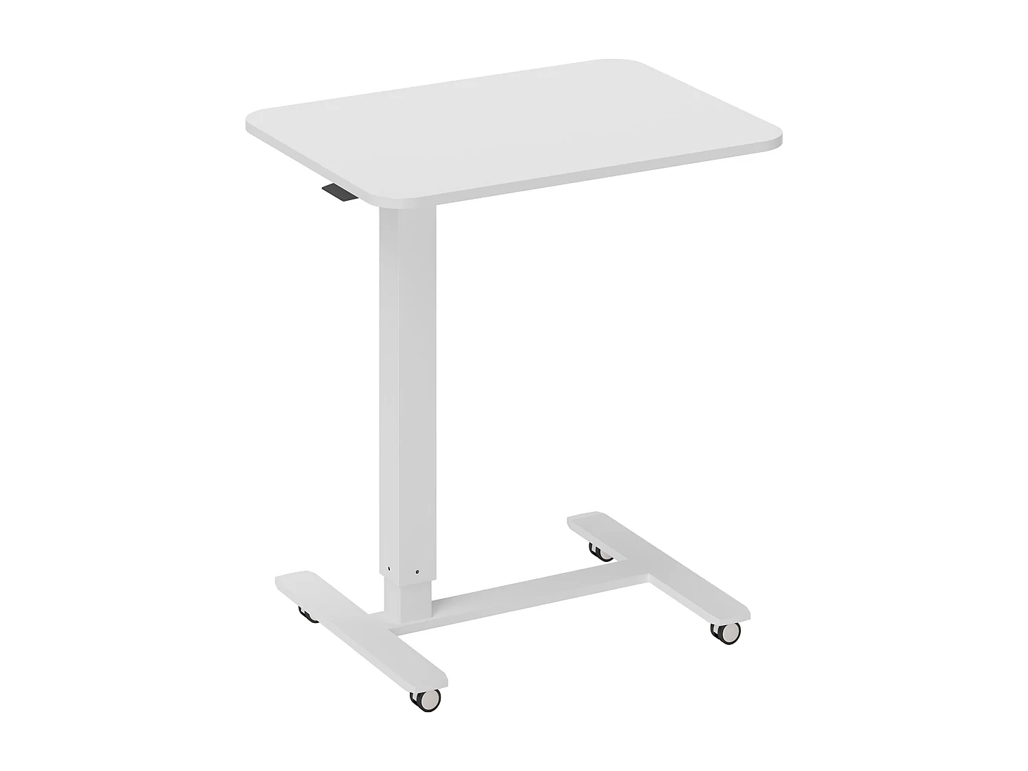 Table de bureau réglable en hauteur, acier, blanc (65x48x70-110 cm)
