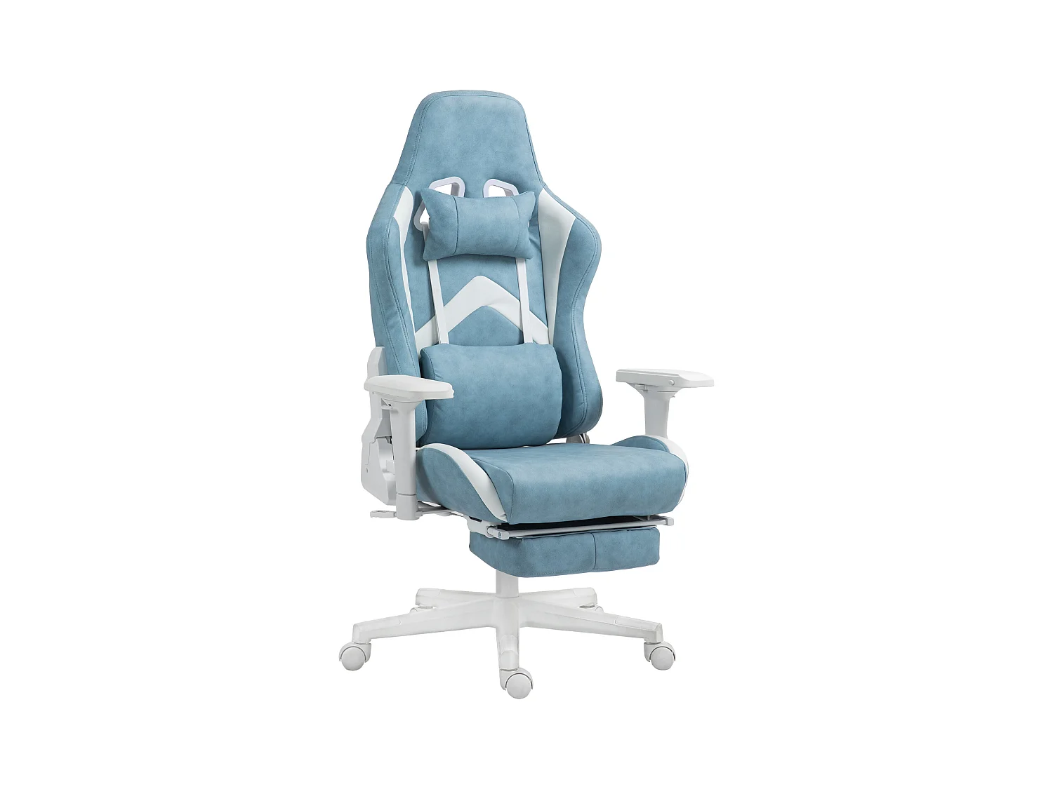 Chaise de bureau ergonomique avec fonction inclinable, cuir synthétique, bleu (74x73x129 cm)