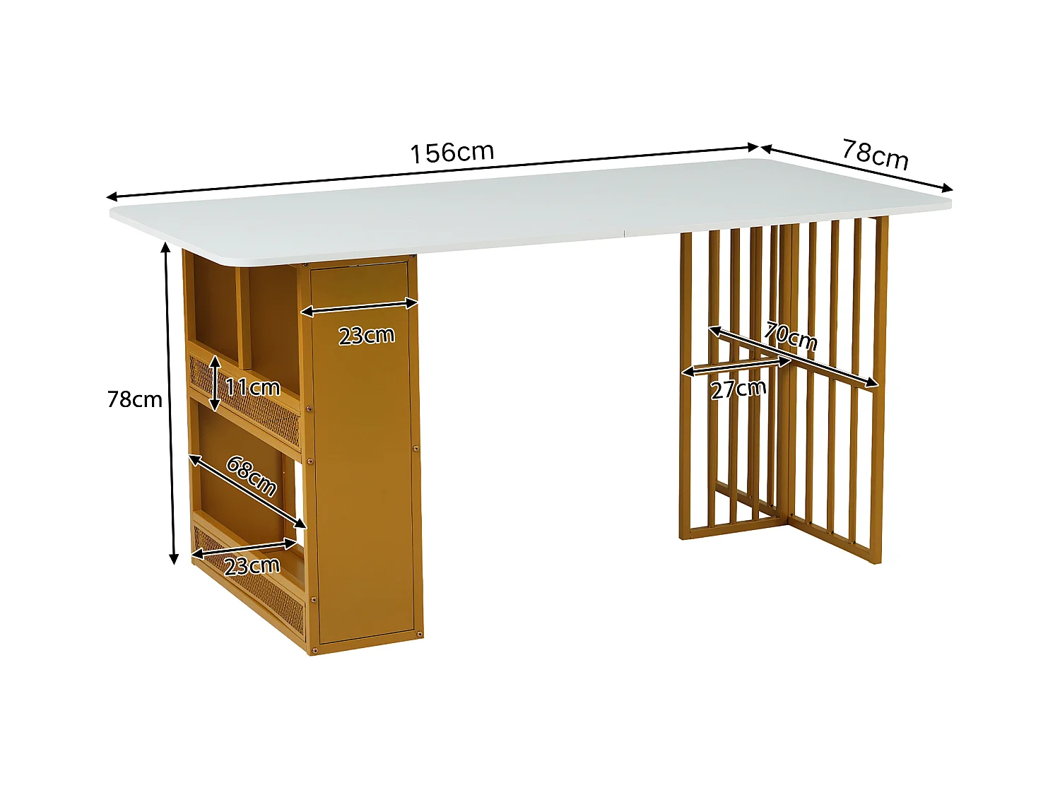 Table à manger extensible, design moderne, bois aggloméré, blanc (110x40x72 cm)
