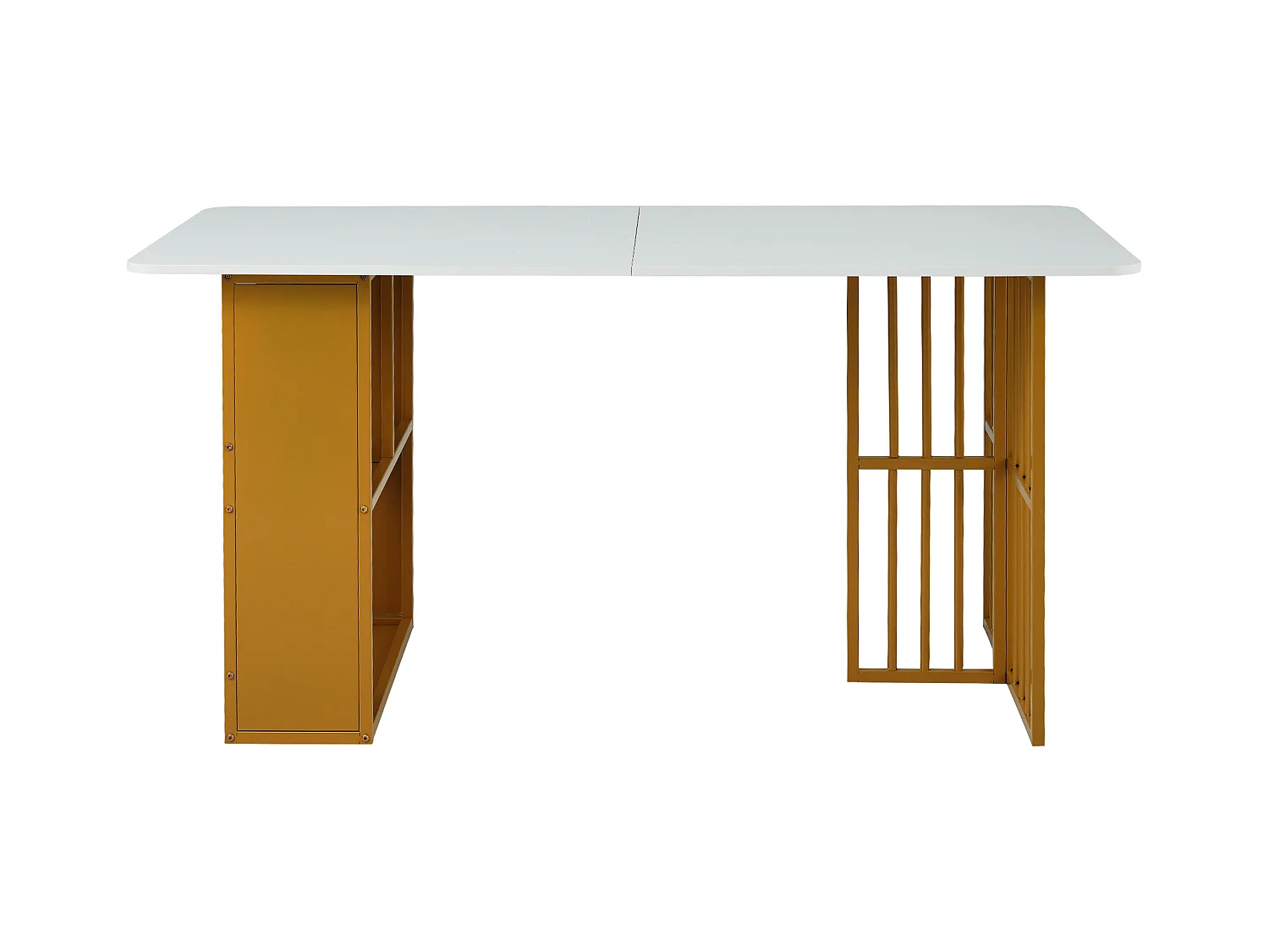 Table à manger extensible, design moderne, bois aggloméré, blanc (110x40x72 cm)