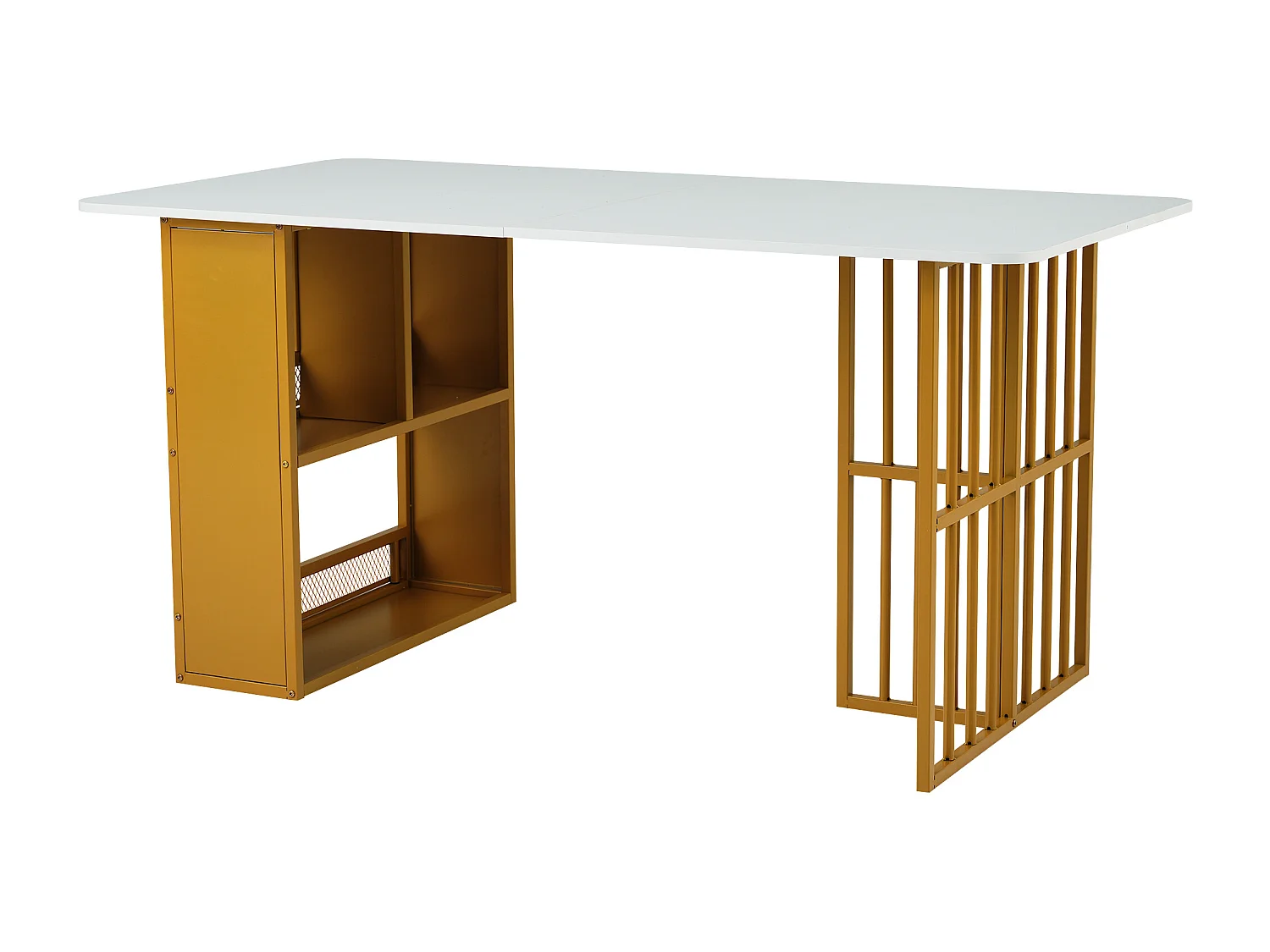 Table à manger extensible, design moderne, bois aggloméré, blanc (110x40x72 cm)