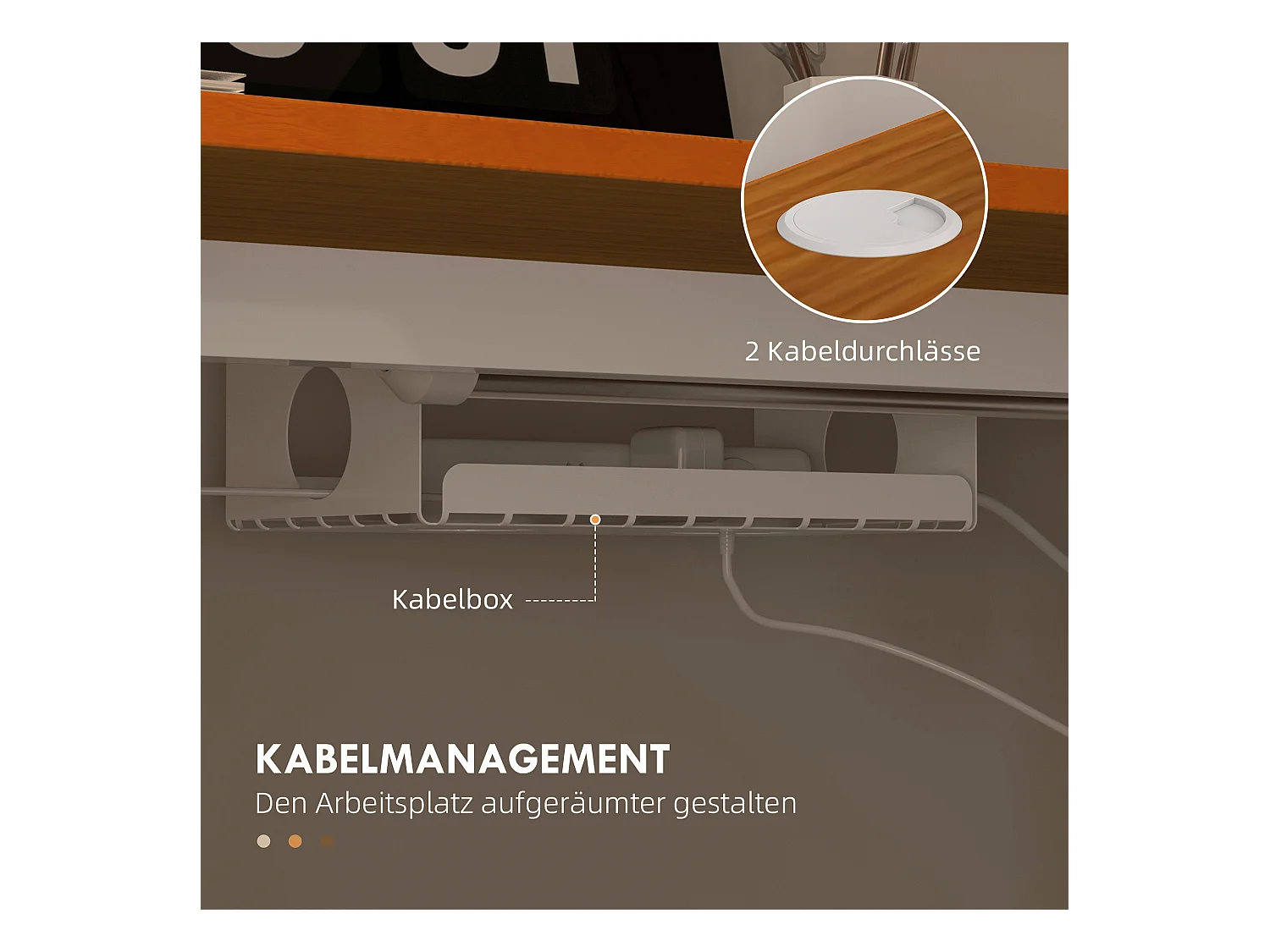 Elektrisch verstelbaar sta-bureau, 120x60 cm, natuurlijk hout, antibotsingssysteem en kabelorganizer (72-116 cm)