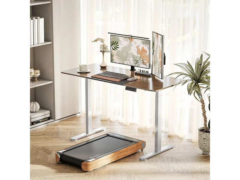 Bureau réglable en hauteur électrique, cadre avec 2 moteurs et commande mémoire, métal, blanc (83x45x118 cm)