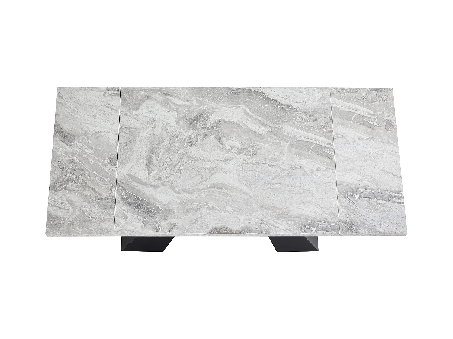 Table à manger extensible (99-159x74cm), design moderne, MDF, noir et gris (99-159x74x77 cm)