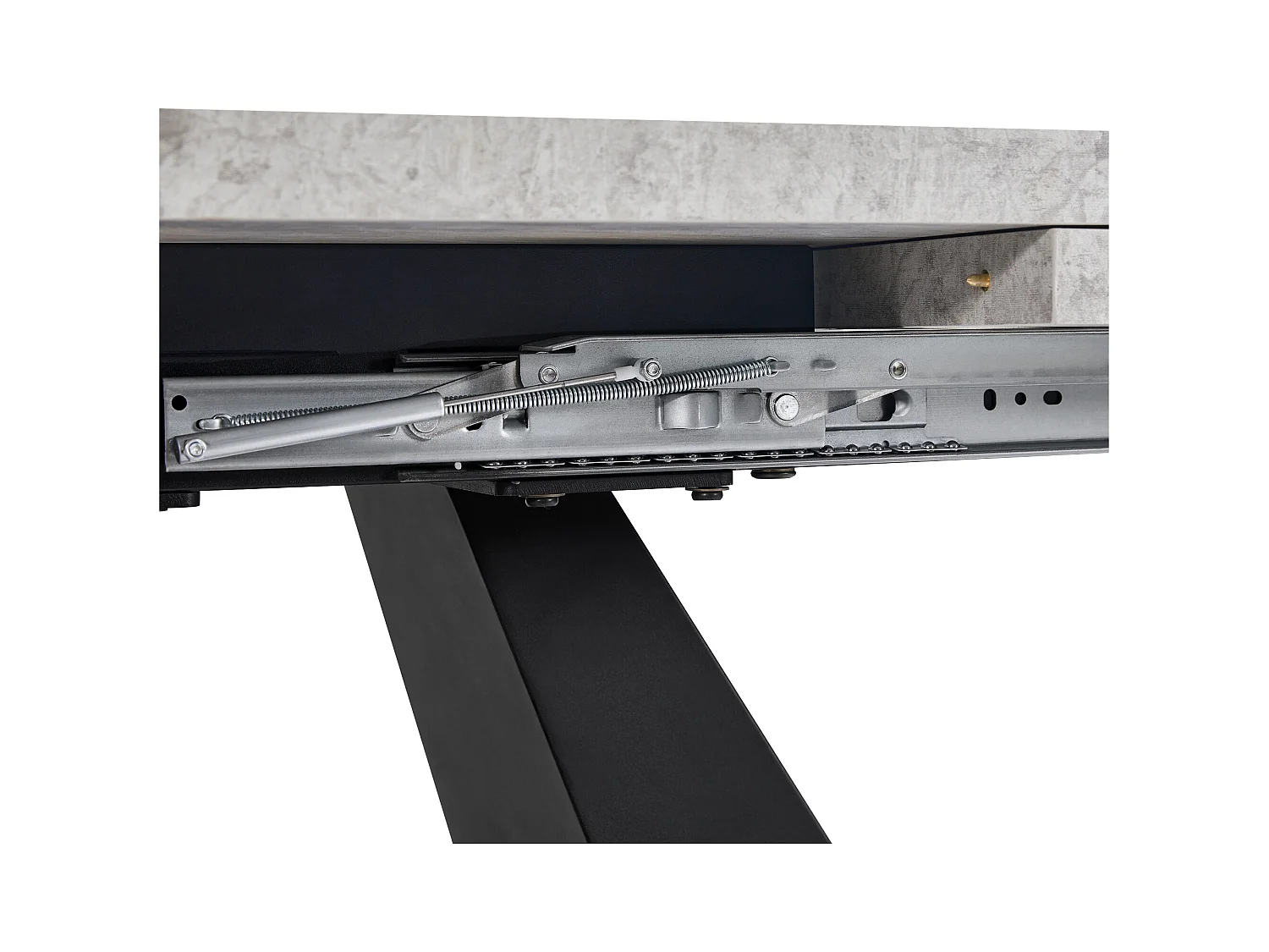 Table à manger extensible (99-159x74cm), design moderne, MDF, noir et gris (99-159x74x77 cm)