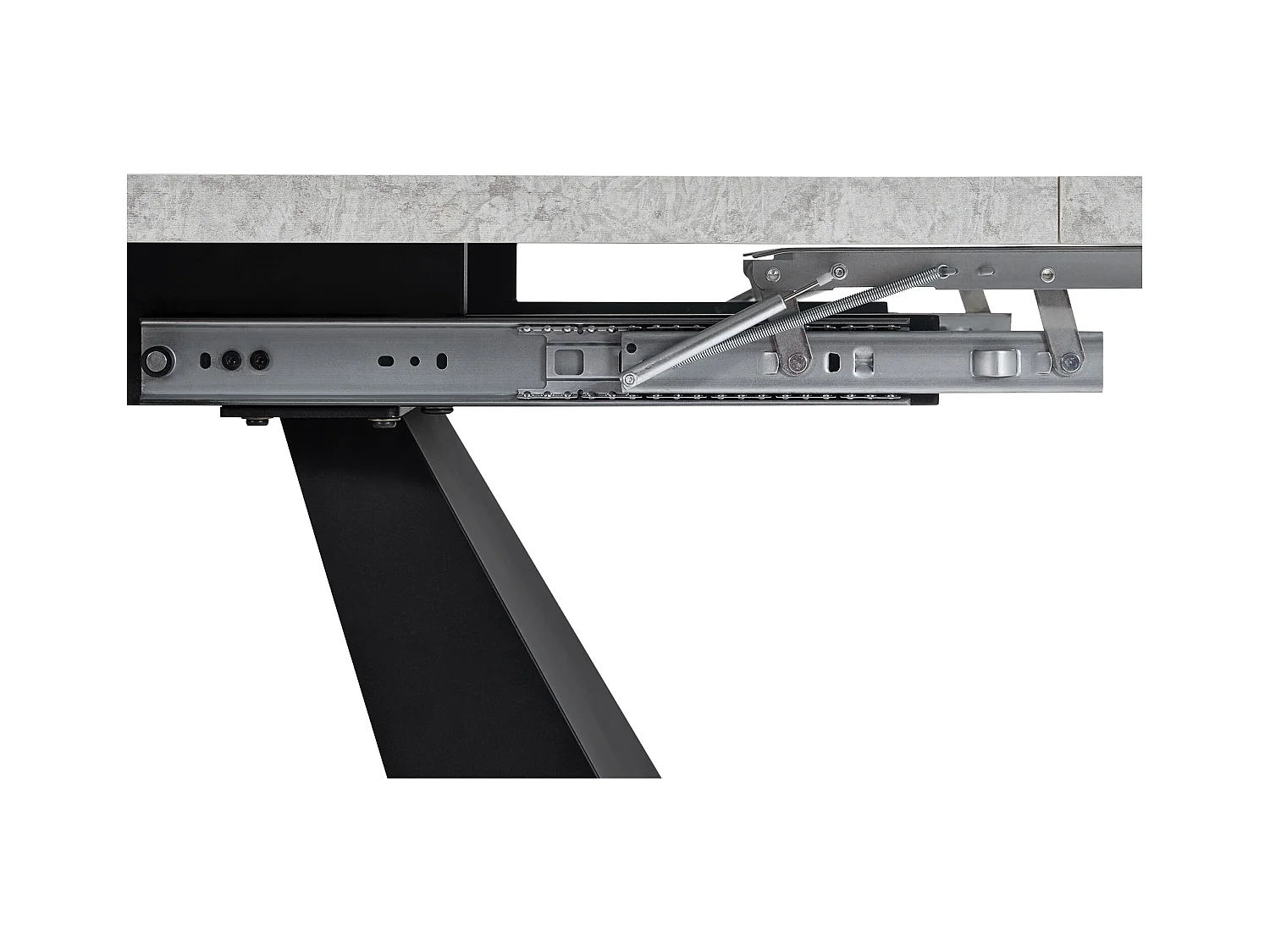 Table à manger extensible (99-159x74cm), design moderne, MDF, noir et gris (99-159x74x77 cm)