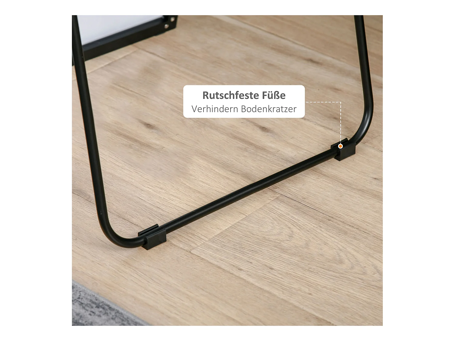 Miroir sur pied, cadre aluminium noir, polyvalent, design épuré (50x2x161.5cm)