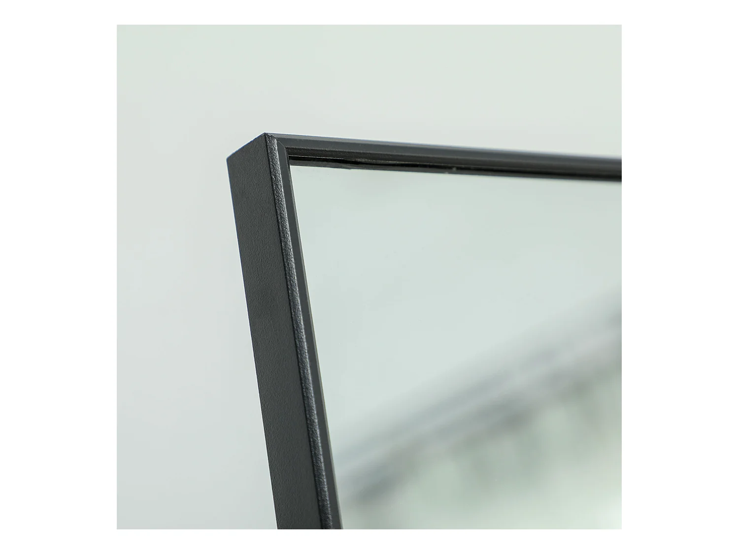 Miroir sur pied, cadre aluminium noir, polyvalent, design épuré (50x2x161.5cm)