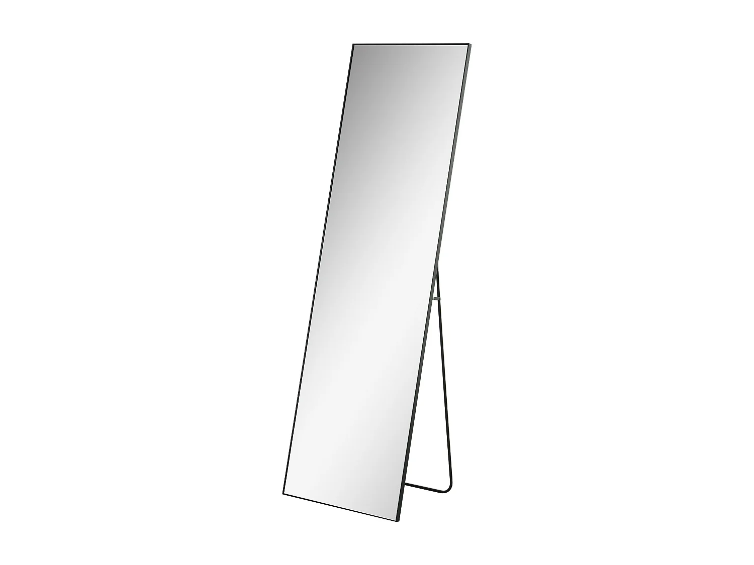Miroir sur pied, cadre aluminium noir, polyvalent, design épuré (50x2x161.5cm)