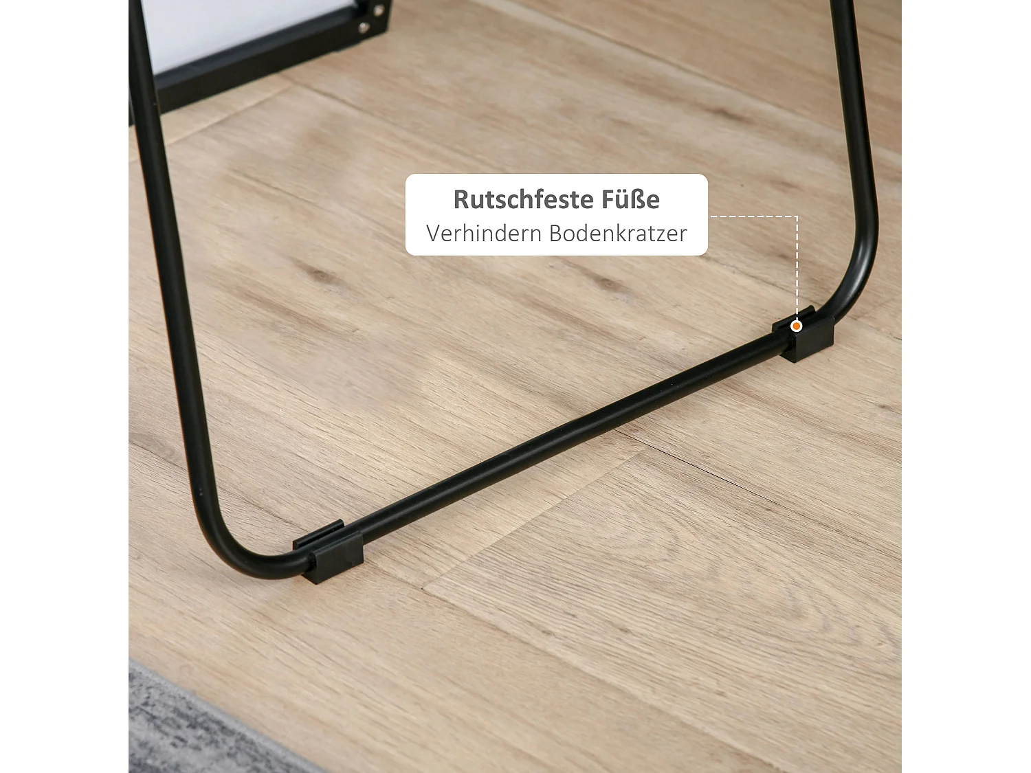 Miroir sur pied, cadre aluminium noir, polyvalent, design épuré (50x2x161.5cm)