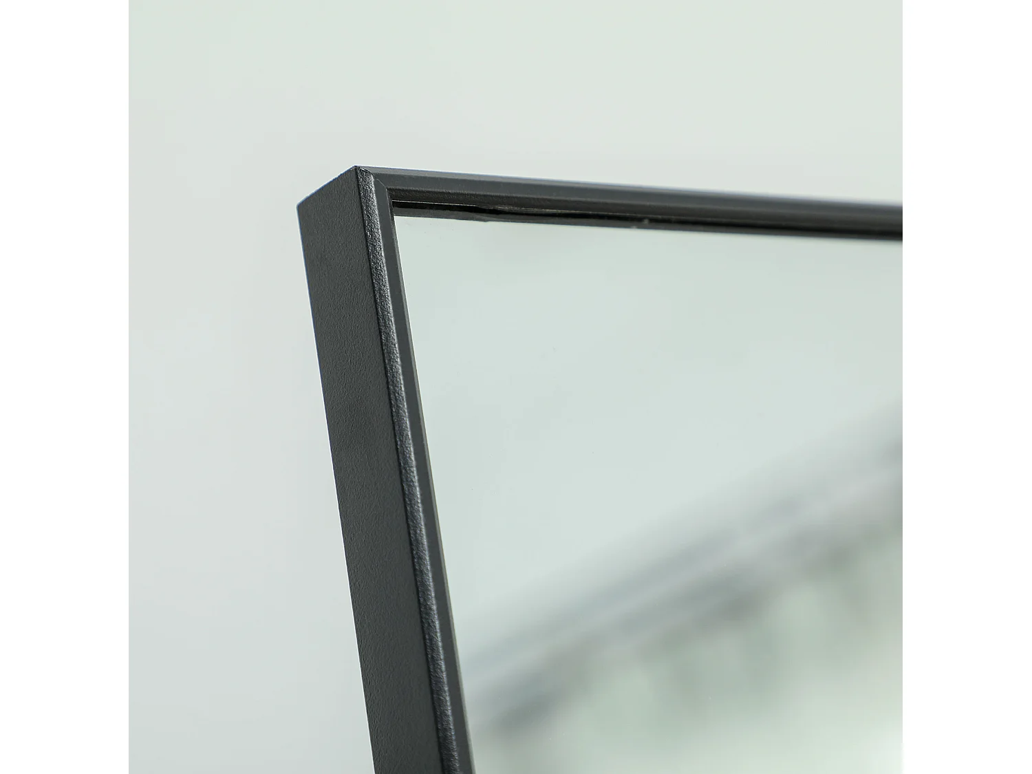 Miroir sur pied, cadre aluminium noir, polyvalent, design épuré (50x2x161.5cm)