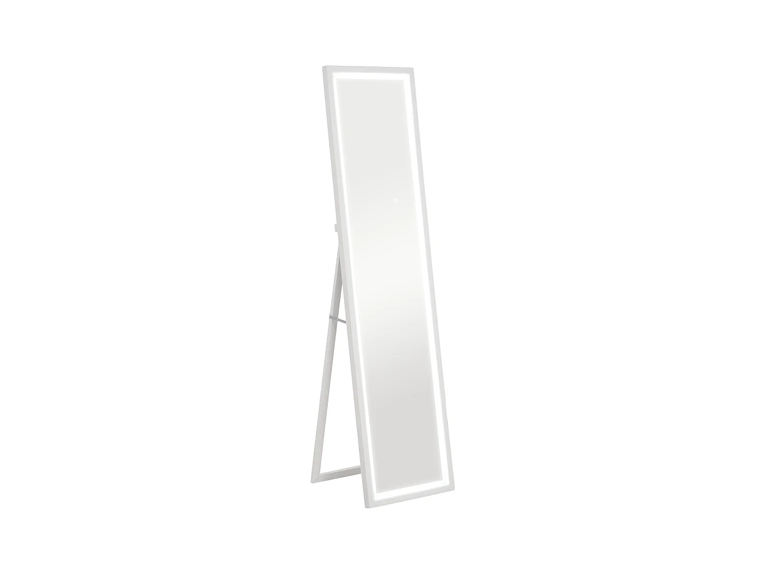 Miroir complet avec éclairage LED, verre incassable, blanc (40x5x160 cm)