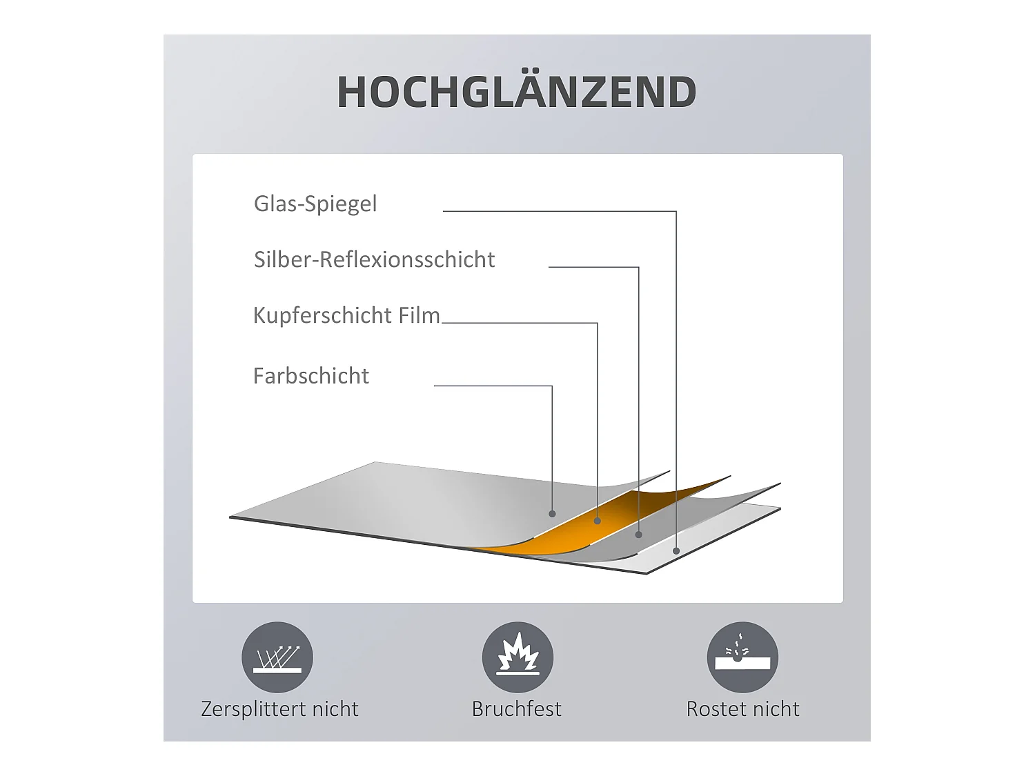Miroir plein pied, cadre en bois naturel, design moderne, 125x45 cm