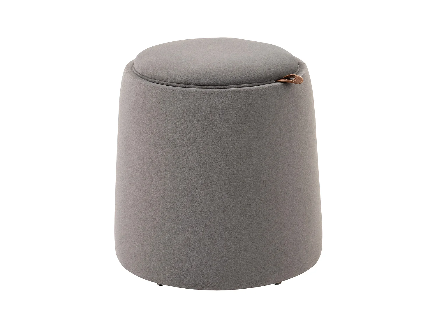 Pouf ottomane 2-en-1 avec rangement, couvercle amovible, velours gris foncé (44x44x47.5cm)