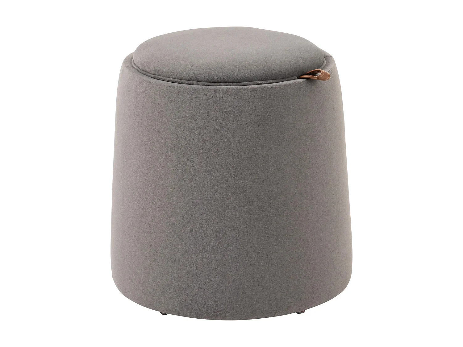 Pouf ottomane 2-en-1 avec rangement, couvercle amovible, velours gris foncé (44x44x47.5cm)
