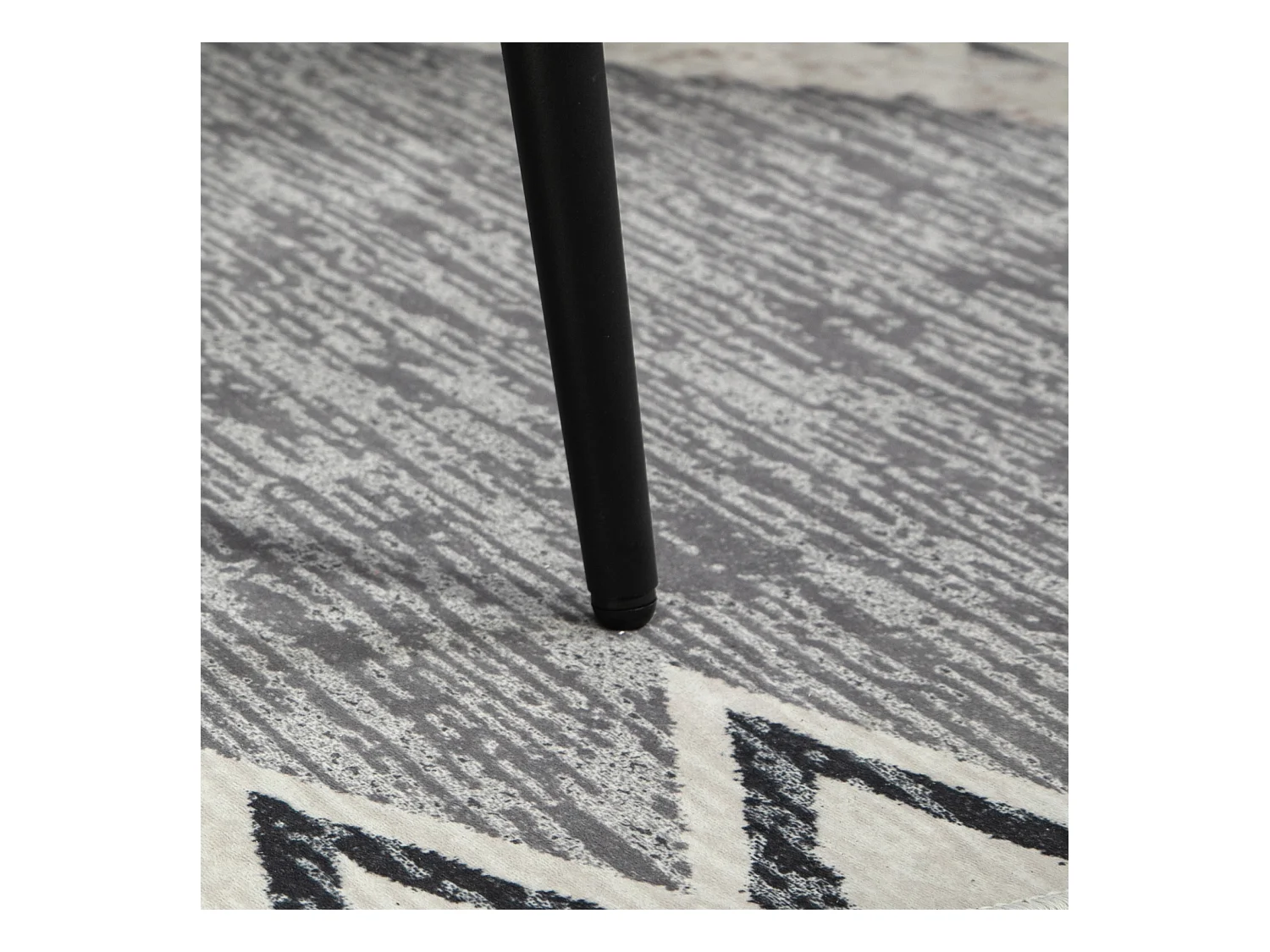 Pouf carré en tissu effet cachemire, pieds acier, gris foncé (42x42x47cm)