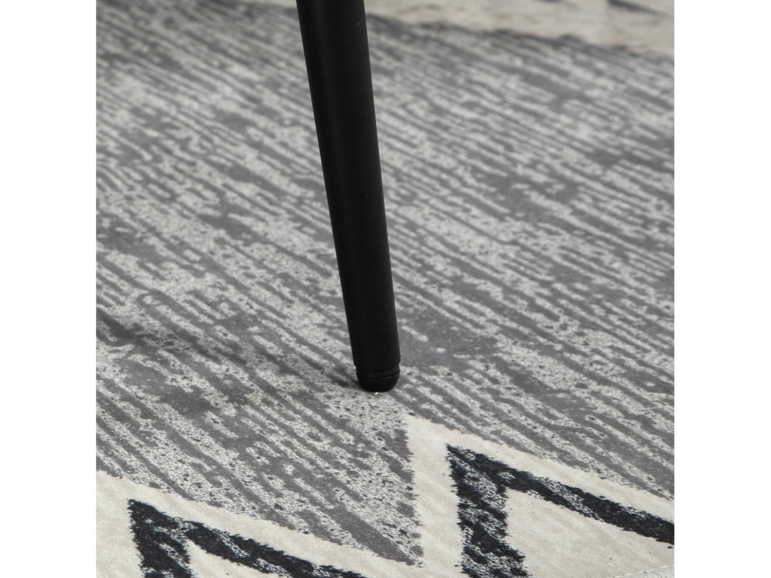 Pouf carré en tissu effet cachemire, pieds acier, gris foncé (42x42x47cm)