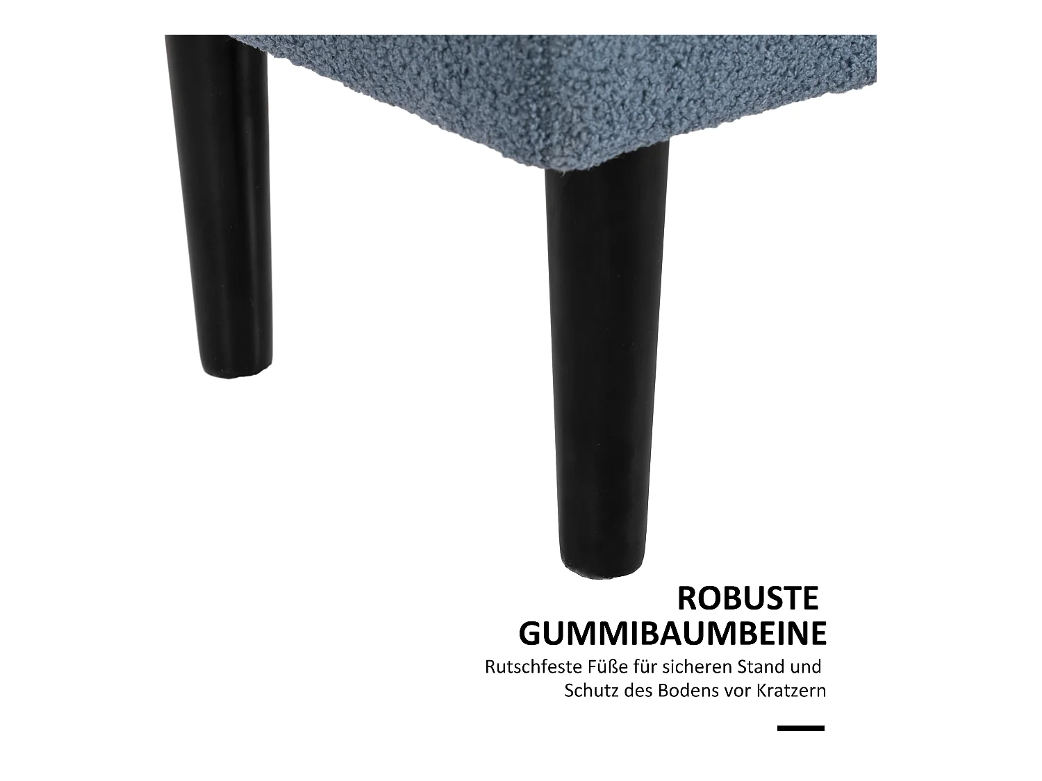 Banc de rangement avec couvercle rabattable, tissu, bleu, 95x38x45 cm