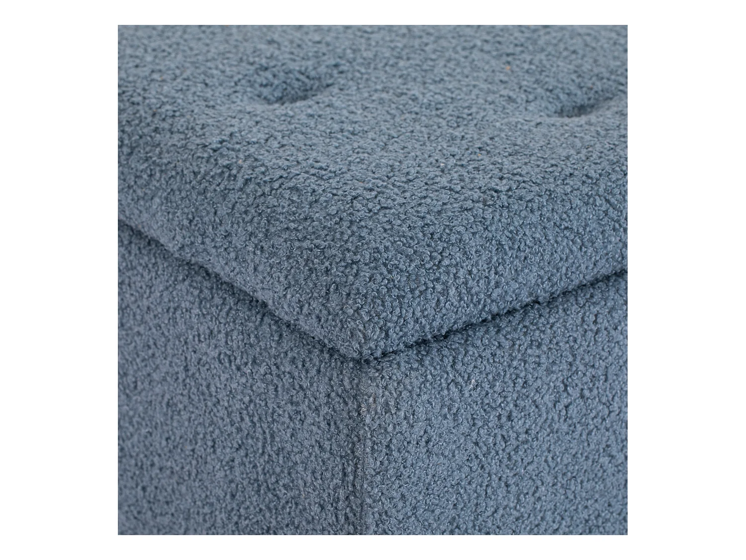 Banc de rangement avec couvercle rabattable, tissu, bleu, 95x38x45 cm