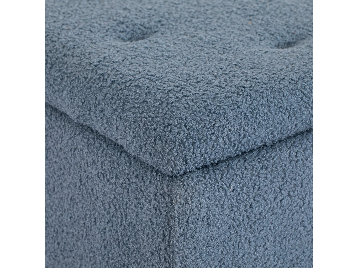 Banc de rangement avec couvercle rabattable, tissu, bleu, 95x38x45 cm