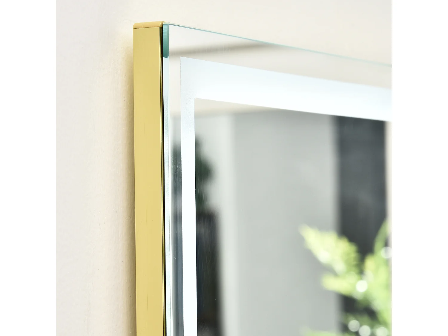 Miroir 2 en 1 mural et sur pied avec LED dimmable, aluminium, argenté (40x37x156.5cm)